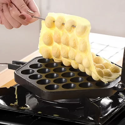 Ferro Alumínio Hong Kong Waffle Maker Molde, revestimento antiaderente, QQ, Bolha de ovo Bolo Baking Pan Mold, DIY Muffins Plate, Eggettes