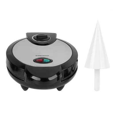 Máquina de café da manhã multifuncional elétrica, Ice Cream Cone Maker, Waffle Maker, Máquina de ferro de cozimento antiaderente, Aço inoxidável, 1200W