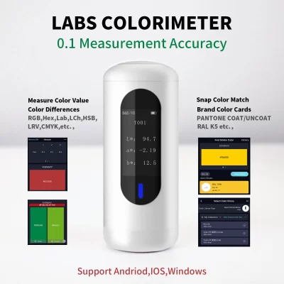 Colorímetro de laboratórios, captura instantânea de cores, correspondência, comparação, dados de loja, medir tinta e valores de cores digitais