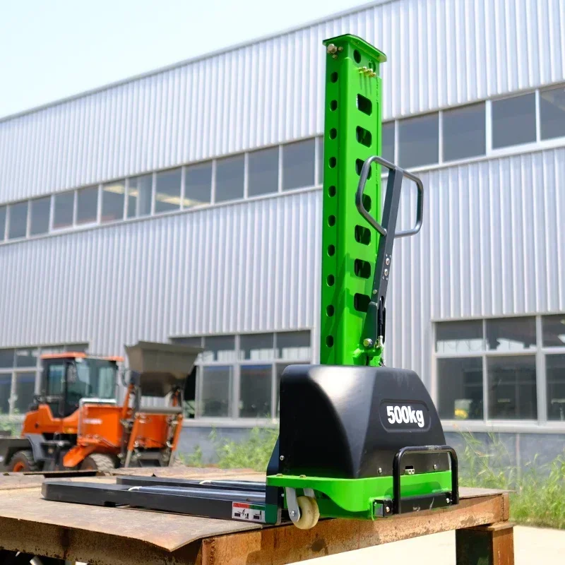 500kg 700kg 1000kg semi elétrico portátil auto carregamento empilhador palete levantador mini bateria de lítio elétrica palete jack - Image 5