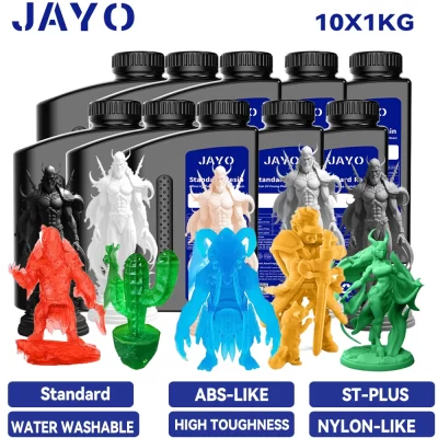 Jayo abs-como/padrão/como do pa/lavagem de água/resina tipo náilon resina de impressora 3d 10kg 395-405nm resina rápida de fotopolímero de cura uv