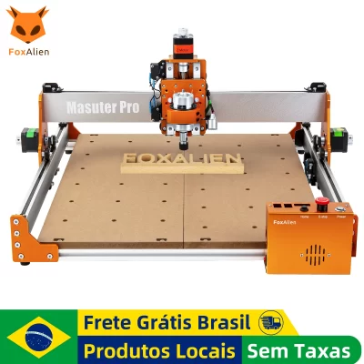 FoxAlien Masuter Pro Máquina de roteador CNC , fresadora de gravação de 3 eixos atualizada para corte de escultura em nylon MDF