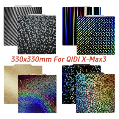 Para elegoo netuno 4 plus/qidi X-Max3 pei placa de construção 330x330mm dupla face texturizada pei mola chapa de aço para x5sa pet peo