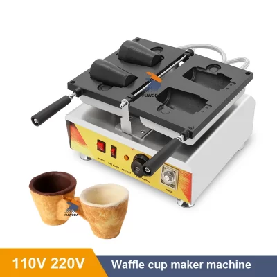Elétrica 110/220v copo de café comestível máquina de waffle máquina não-vara waffle copo baker copo de água máquina de waffle