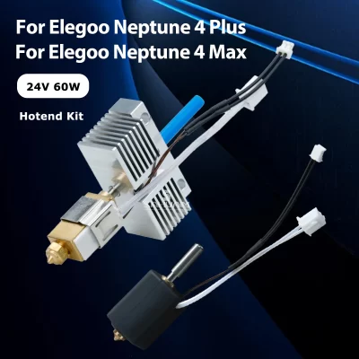 Kit hotend para impressora 3d elegoo netuno 4 plus/4 max, totalmente montado, hotend totalmente metálico com bico, acessório de impressora 3d