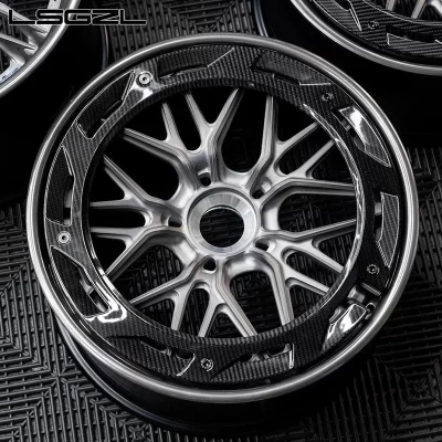 Roda de fibra de carbono 20 22 24 26 Polegada roda de carro preto 5x114.3 5x120 5x130 jante rodas de carro de passageiros para dobrar mclaren