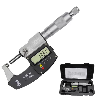 Micrômetro digital externo, 0-25mm, tela grande, ip65, medidor de pinça, micrômetro, carboneto, 0.001mm, ferramentas de medida
