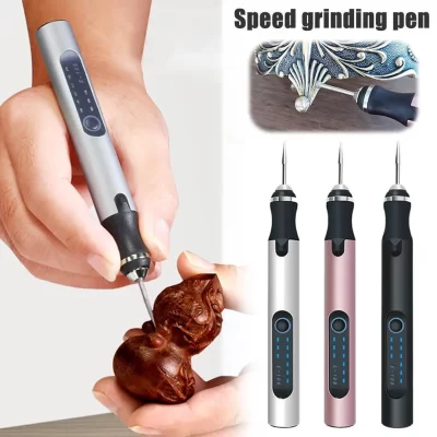 Caneta de gravação elétrica multifuncional, recarregável, sem fio, máquina de gravação, faça você mesmo, gravador rotativo para escultura em pedra de madeira, vidro