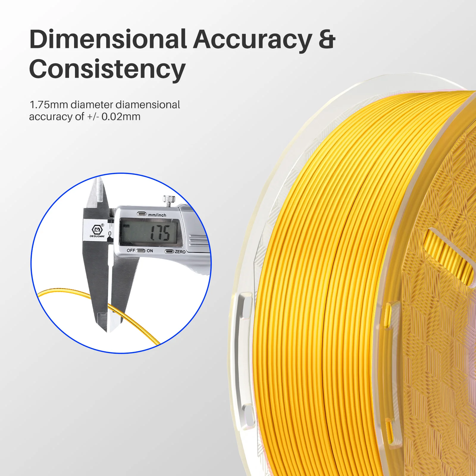 Filamento PLA de seda ELEGOO 1,75 mm 1 KG, filamento de impressora 3D 1 kg ouro prata adequado para a maioria das impressoras 3D FDM - Image 4