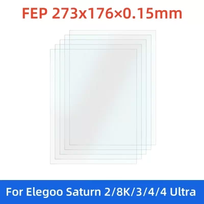 5 Unidades Filme de Liberação FEP 273x176x0,15mm para Saturn 2/8K/3/Ultra/4/4 Ultra - Peças para Impressoras 3D de Resina LCD