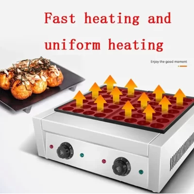 Máquina elétrica de cozimento com 56 buracos, waffle, polvo, bolas, takoyaki, grelha, ferramentas de cozinha profissionais, equipamentos de cozinha