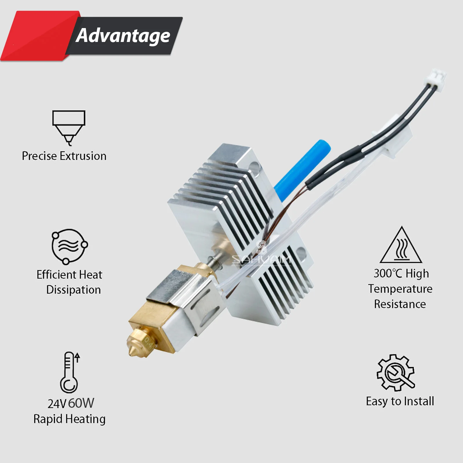 Kit hotend para impressora 3d elegoo netuno 4 plus/4 max, totalmente montado, hotend totalmente metálico com bico, acessório de impressora 3d - Image 4