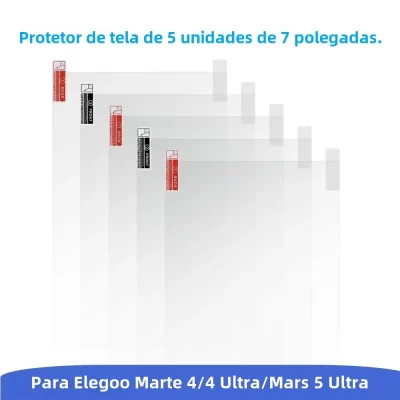5 Unidades Película Protetora Anti-Risco Para ELEGOO Mars 4/4 Ultra/Mars 5 Ultra - Acessórios para Impressoras 3D de Resina LCD