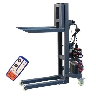 Design dobrável mini empilhadeira elétrica palete jack carregador empilhador para transporte de alto-falantes de áudio casos equipamentos de palco