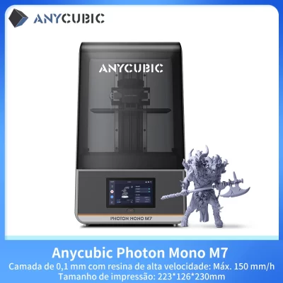 Presale Impressora 3D ANYCUBIC Photon Mono M7 MSLA 10 ''14K LCD Resina Impressora 3D Velocidade de Impressora 3D Até 150 mm/h Tamanho de Impressão 223*126*230mm