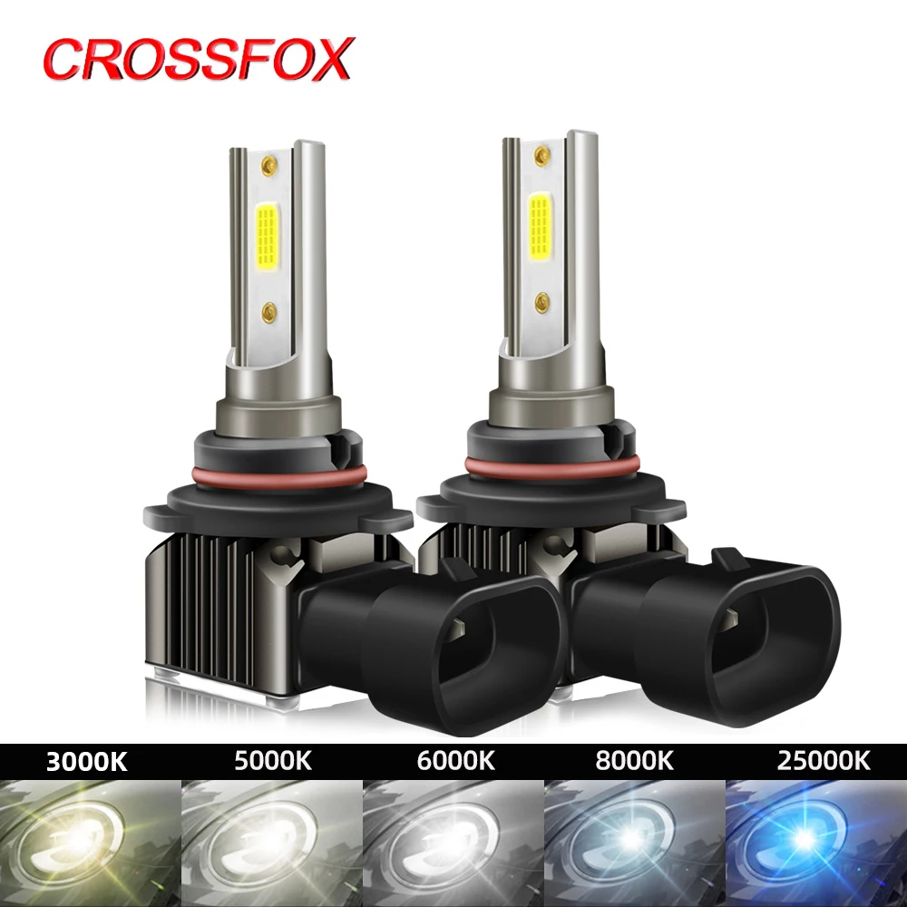 Crossfox farol de carro h8 h11 led h4 h7 60w 12000lm 9005 hb3 9006 hb4 5000k 6000k 8000k luzes de neblina automáticas 12v lâmpadas led