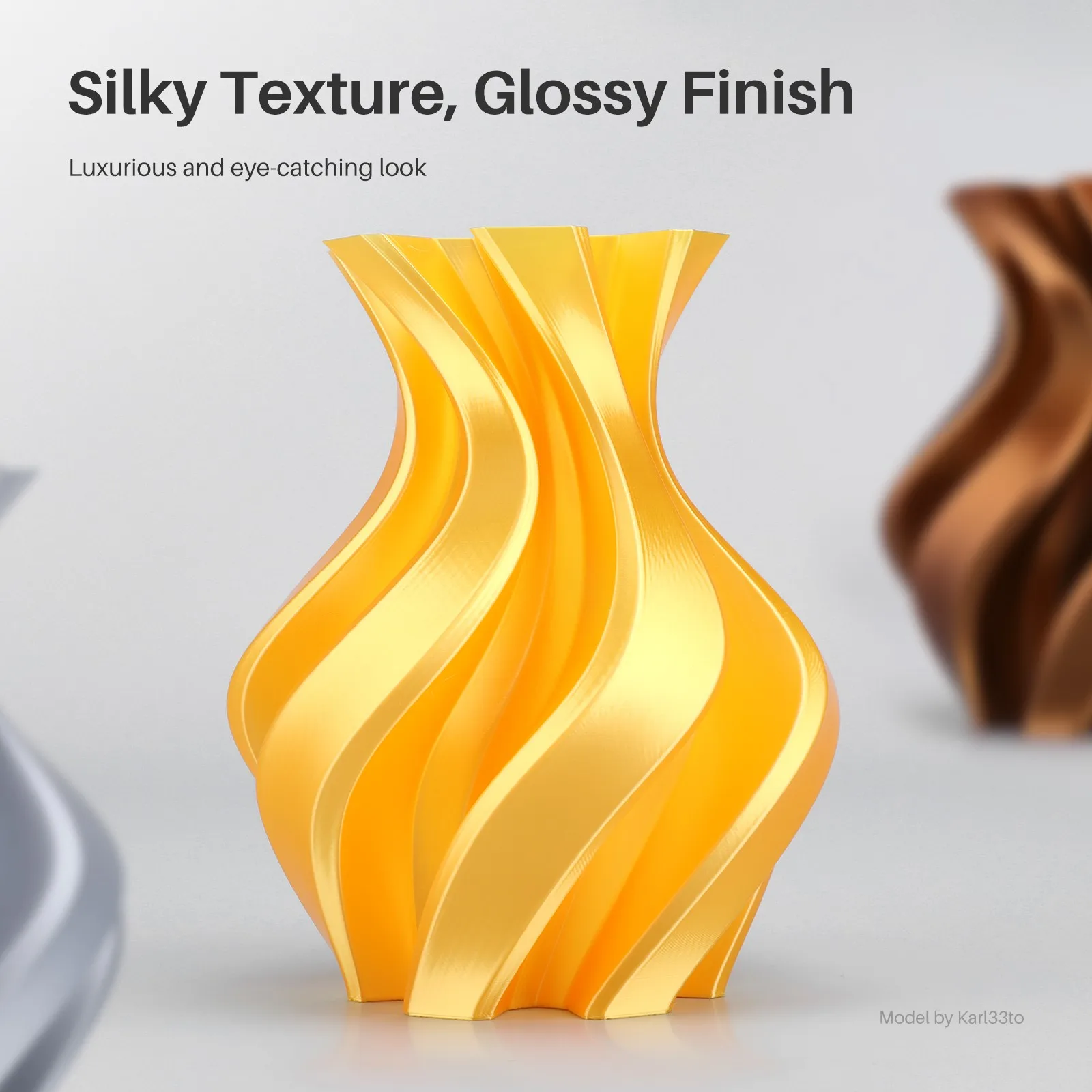 Filamento PLA de seda ELEGOO 1,75 mm 1 KG, filamento de impressora 3D 1 kg ouro prata adequado para a maioria das impressoras 3D FDM - Image 2