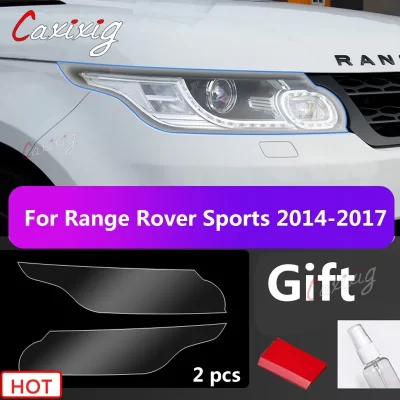 2 pçs capas de carro farol película protetora para land rover range rover esportes adesivo transparente preto acessórios anti risco