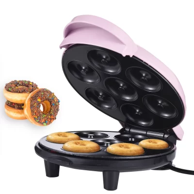 Máquina Elétrica Mini Donut Maker, Aquecimento dupla face, Revestimento antiaderente, Café da manhã, Sobremesa, Lanche, Festa em família, Padarias, 700W