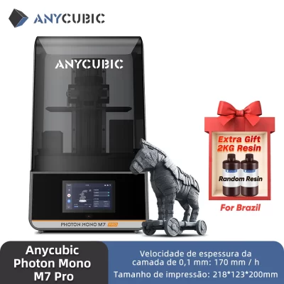 ANYCUBIC Photon Mono M7 Pro 10.1 ''LCD Resin 3D Printer 14K Mono MSLA 3D Printer Velocidade de até 170 mm/h Tamanho de impressão 223*126*230mm