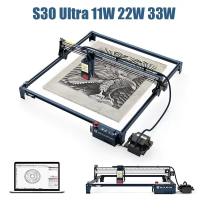 SCULPFUN-S30 Ultra máquina de gravura, sistema automático Air-Assist, lente substituível, área de gravura, 33W, 22W, 11W, 600x600mm