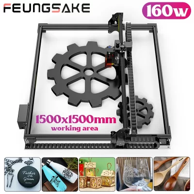 Máquina de gravação a laser 160w, impressora de madeira, metal, área de trabalho, 1500x1500mm, roteador cnc, desktop