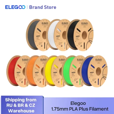 ELEGOO PLA + Filamento 1.75mm 3D PLA para material de consumíveis de impressora 3D compatível com a maioria das impressoras FDM (1KG/carretel, 2,2 lbs)