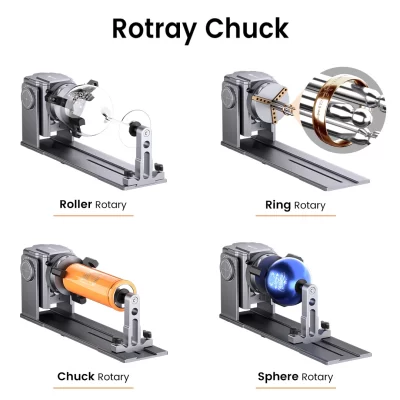 Algolaser Multi-função Mandril Rotativo para Rolo de Rotação de Gravador a Laser 180 ° Ajuste para gravar anéis, objetos esféricos