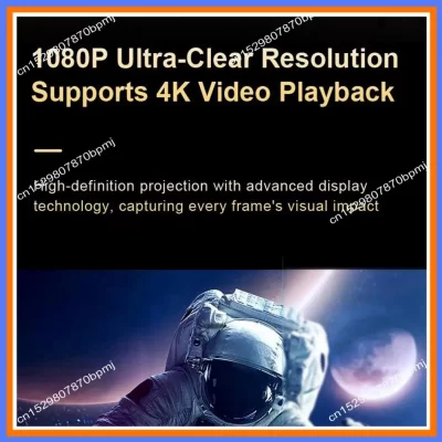 BAAE Mini Projetor X5 Portátil 4K Ajuste de Altura de Vídeo Suporte Portátil, USB, PC, TV Box Plugue UE