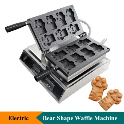 Equipamento de lanche máquina de fazer waffle comercial bolha urso em forma de waffle máquina elétrica queijo pão waffle