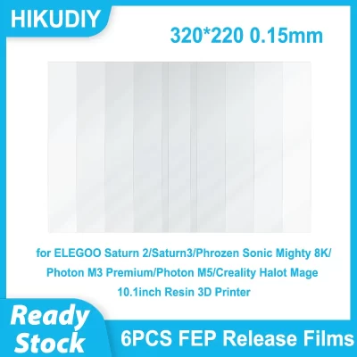 HIKUDIY-FEP Filmes de Lançamento, ELEGOO Saturno 2 Saturn3 Phrozen Sonic Mighty 8K, Photon M3 Premium, 6pcs
