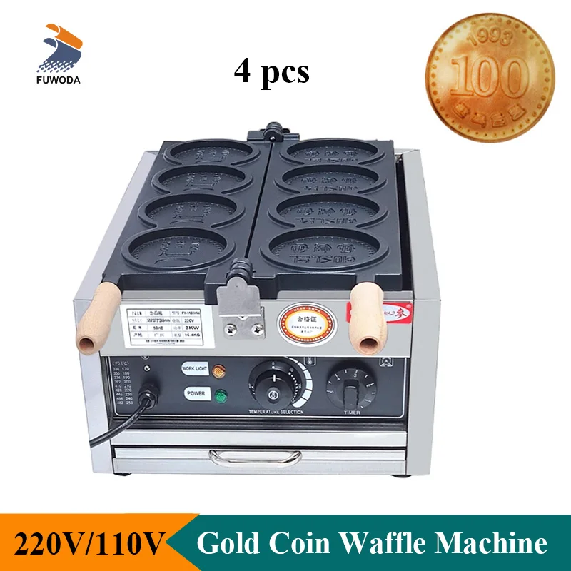 4 pçs pequena moeda de ouro pão waffle maker japonês ienes coreano won thai saudita moeda em forma waffle que faz a máquina uso comercial