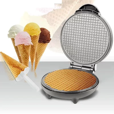 Fabricante elétrico do rolo do ovo crocante, assadeira do crepe do ferro, forno da panqueca do waffle, máquina DIY do cone do gelado, plugue da UE