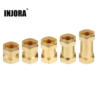 Injora adaptador estendido de latão mais pesado, roda hexagonal de 12mm 12/15/17/20/25mm para carro crawler 1/10 rc axial scx10 90046 d90