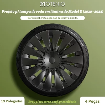 4 pces para o modelo y 2020-2024 veículo cobertura completa lâmina tampa da roda 19 Polegada calotas acessórios de substituição design para tesla