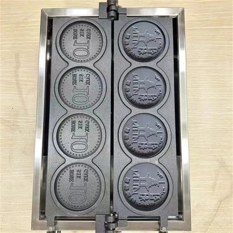 4 pçs pequena moeda de ouro pão waffle maker japonês ienes coreano won thai saudita moeda em forma waffle que faz a máquina uso comercial - Image 5