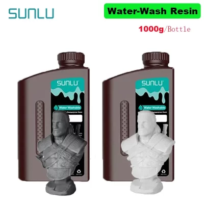 Sunlu2kg resina de lavagem de água abs/resina de lavagem de água 395-405nm resina de fotopolímero de cura uv resina de cura rápida para impressora 3d lcd dlp sla