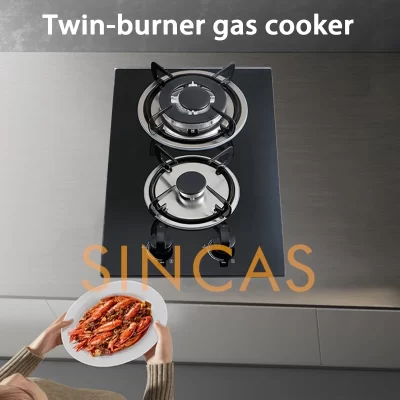 Fogão a gás vertical, fogão de combustível duplo, 2 queimadores, gás natural lpg, design autônomo, fogão, fogo, cozinha doméstica