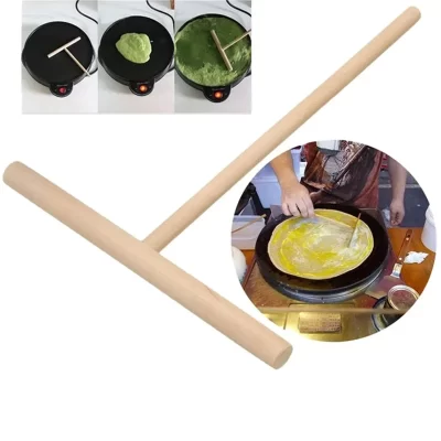 Espalhador de massa de panqueca crepe-ferramentas de cozinha e itens essenciais para conchas planas de tortilha, roti, galetes-ferramenta redonda de pastelaria de alimentos