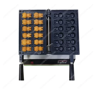 Popular uso comercial 12 peças 3d pequeno urso forma waffle maker dos desenhos animados máquina de waffle urso walera 2400w