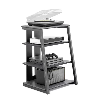 Suporte De Leitor De CD De Aço De Madeira, Hifi Cabinet, 4 Prateleiras, Mobiliário De Estrutura Sólida, Capacidade De Carga Máxima, 50 kg