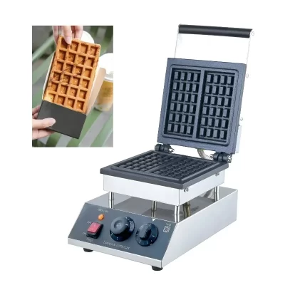 Mais recente design de moda máquina de café da manhã elétrica controle de temperatura quadrado 2 fatias grande antiaderente fixo waffle maker