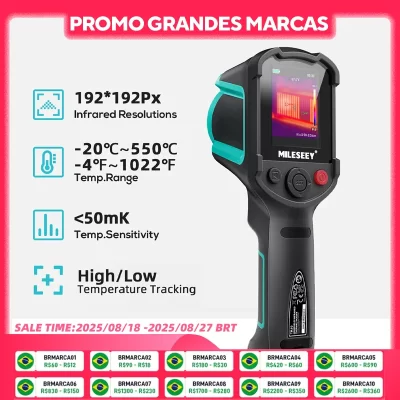 Mileseey TR10 Câmera térmica infravermelha para detecção de vazamento Câmera portátil Termica para reparo eletrônico