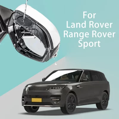 Para land rover range rover esporte espelho retrovisor do carro chuva sobrancelha viseira lateral de fibra carbono proteção exterior automotiva