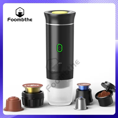 Máquina de café expresso portátil elétrica sem fio para carro e casa acampamento cafeteira 3-em-1 cápsula em pó viagem cafeteira