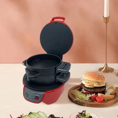 Máquina elétrica antiaderente para fazer sanduíches de café da manhã, máquina de café da manhã doméstica para muffins, croissants, mini waffles