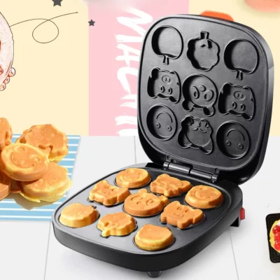 Máquina profissional de fazer waffle 3 em 1 com controle inteligente de temperatura, operação com um toque para sopro de ovo/panqueca/coozimento