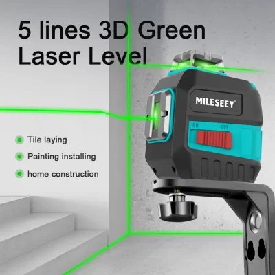 Nível de laser MILESEEY nivel a laser 5 linhas Profissional Brilho de linha de laser ajustável Ferramentas