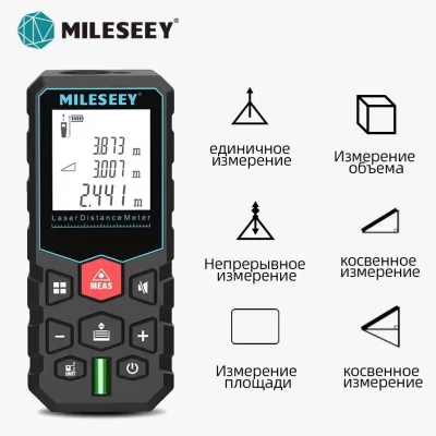 Mileseey x5 fita métrica a laser 40m medidor de distância a laser alta precisão roleta múltiplas funções de medição régua eletrônica