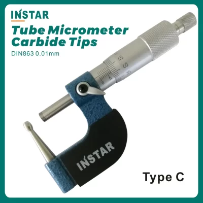 Instar-micrômetro 0-25mm x 0.01mm, qualidade industrial, tubo, ambiente externo